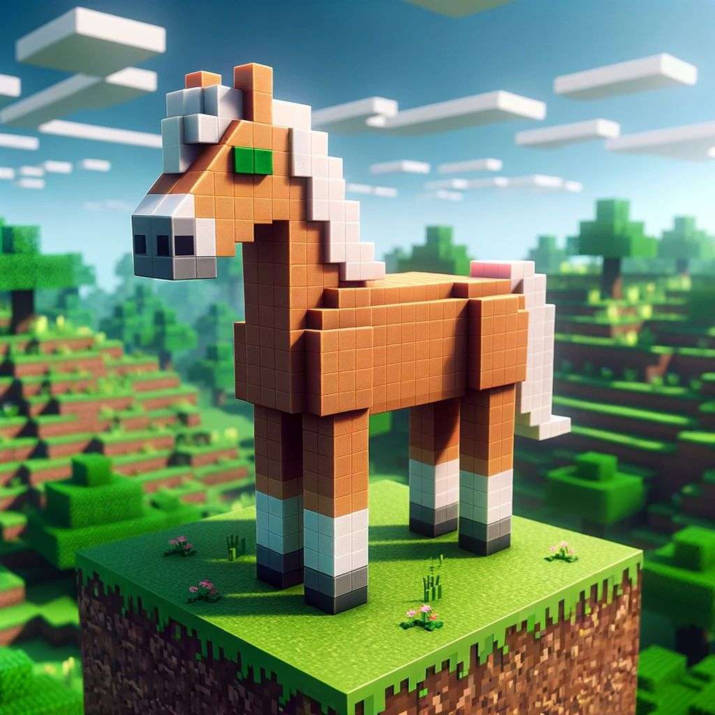 a horse in Minecraft